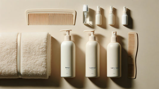 Beginner curly hair routine products — shampoo, conditioner, leave-in and gel