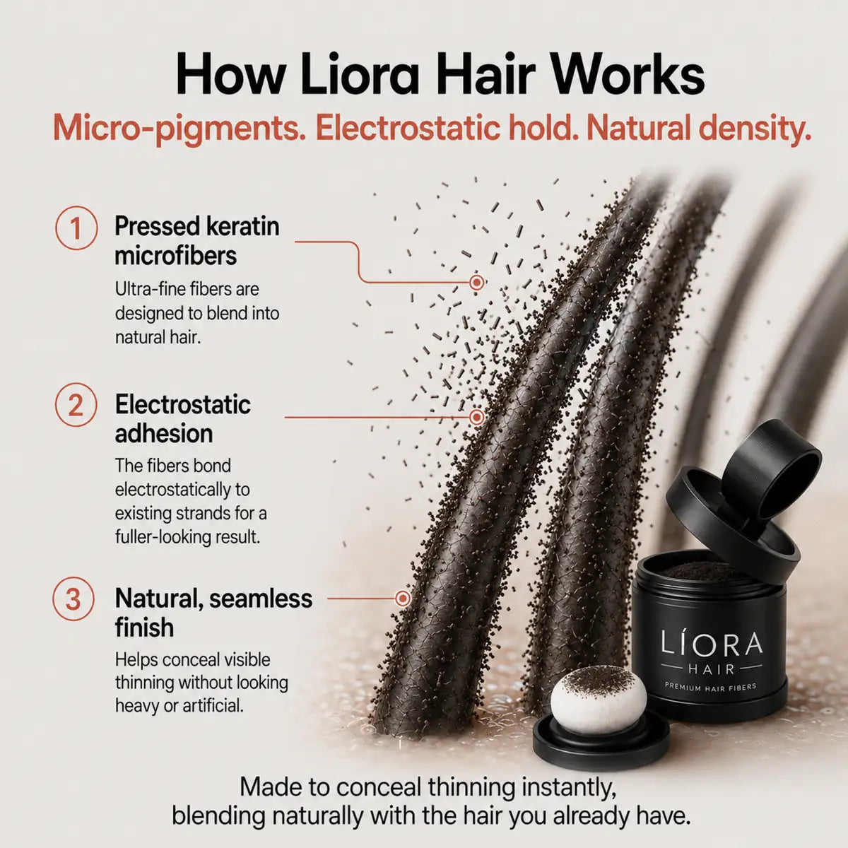 Líora Hair — how it works infographic