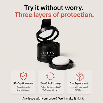 Líora Hair — 30-day guarantee and shade exchange info