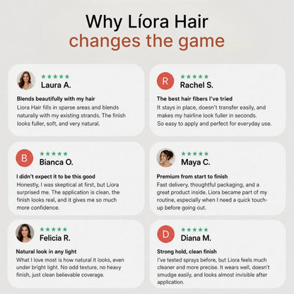 Líora Hair — customer feedback graphic