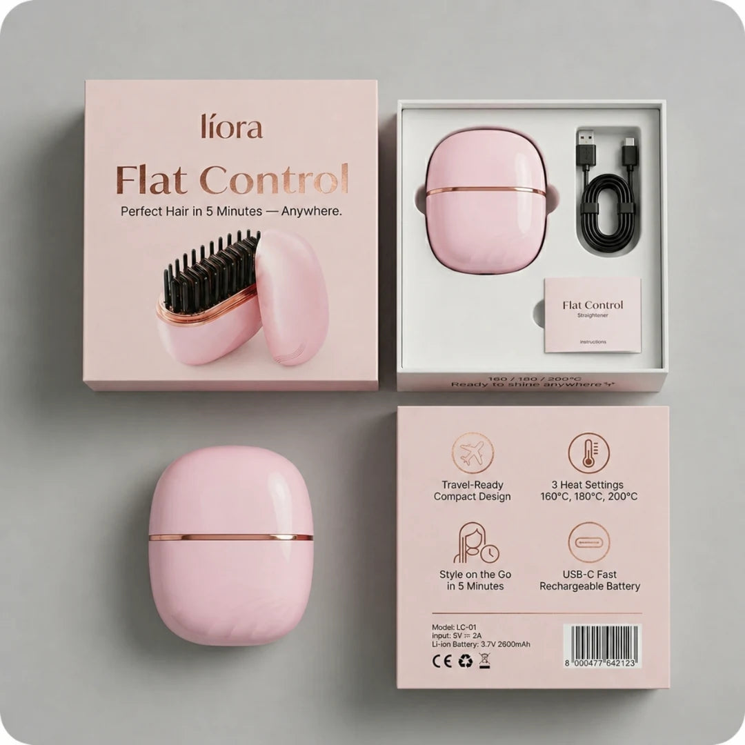 Líora Flat Control — packaging box set, pink