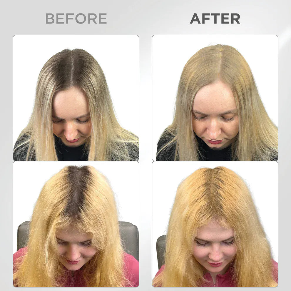Líora Hair — before and after, density on blonde hair